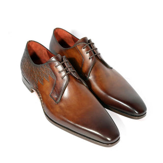 Magnanni 24834 Hayos Tobacco Laser Print / Calf-Skin Leather Derby (MAGS1124)-AmbrogioShoes