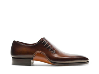 Magnanni Abrahan Men's Shoes Tabaco Brown Calf-Skin Leather Whole-Cut Oxfords (MAGS1128)-AmbrogioShoes