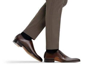 Magnanni Abrahan Tabaco Brown Calf-Skin Leather Whole-Cut Oxfords (MAGS1128)-AmbrogioShoes