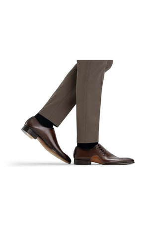 Magnanni Abrahan Tabaco Brown Leather Whole-Cut Oxfords (MAGS1128)