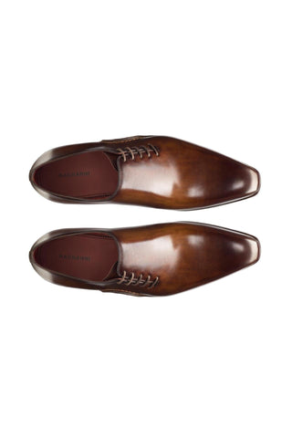 Magnanni Abrahan Tabaco Brown Leather Whole-Cut Oxfords (MAGS1128)