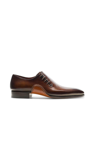 Magnanni Abrahan Tabaco Brown Leather Whole-Cut Oxfords (MAGS1128)