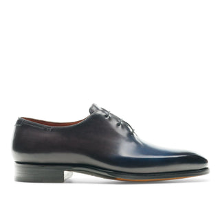 Magnanni Alexander 22972 Men's Shoes Navy & Gray Calf-Skin Leather Whole-Cut Oxfords (MAGS1108)-AmbrogioShoes