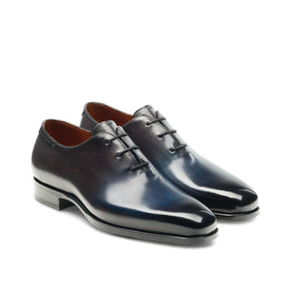 Magnanni Alexander 22972 Navy & Gray Calf-Skin Leather Whole-Cut Oxfords (MAGS1108)-AmbrogioShoes