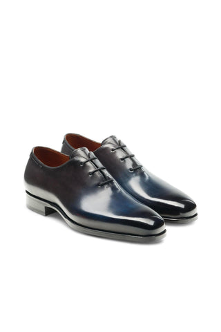 Magnanni Alexander 22972 Navy & Gray Leather Whole-Cut Oxfords (MAGS1108)