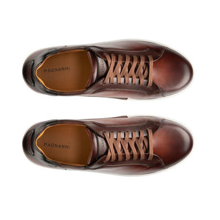 Magnanni Amadeo Cognac & Brown Calf-Skin Leather Casual Sneakers (MAGS1014)-AmbrogioShoes