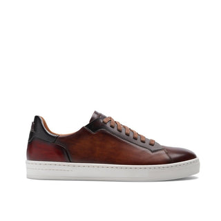 Magnanni Amadeo Cognac & Brown Calf-Skin Leather Casual Sneakers (MAGS1014)-AmbrogioShoes