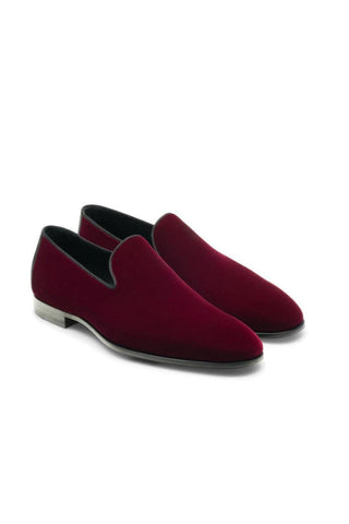Magnanni Jareth 22334 Burgundy Velvet Formal/Loafers (MAGS1117)-Dellamoda