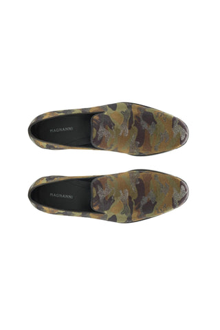 Magnanni Jareth 22334 Green Camo Velvet Formal/Loafers (MAGS1119)-Dellamoda