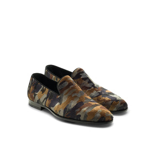Magnanni Jareth 22334 Khaki Camo Velvet Formal/Loafers (MAGS1120)-AmbrogioShoes