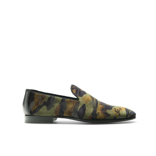 Magnanni Jareth 22334 Men's Shoes Green Camo Velvet Formal/Dress Loafers (MAGS1119)-AmbrogioShoes