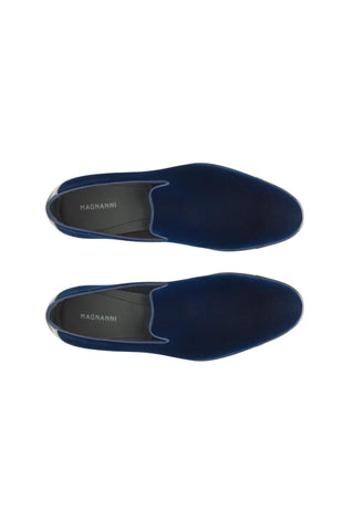 Magnanni Jareth 22334 Navy Velvet Formal/Loafers (MAGS1121)-Dellamoda