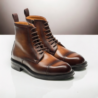 Magnanni Lerato 24786 Medium Brown Calf-Skin Leather Derby Boots (MAGS1137)-AmbrogioShoes