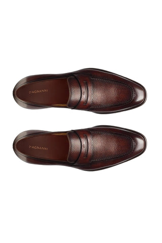 Magnanni Matlin III 24671 Brown Full Grain Leather Casual Penny Loafers (MAGS1109)-Dellamoda