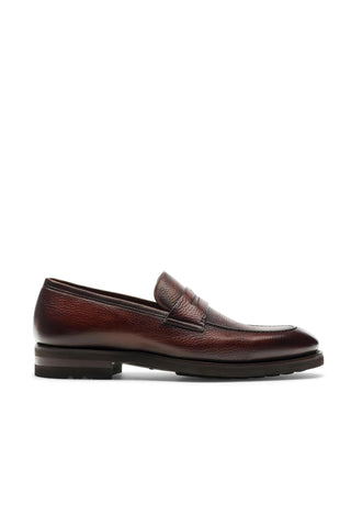 Magnanni Matlin III 24671 Brown Full Grain Leather Casual Penny Loafers (MAGS1109)-Dellamoda