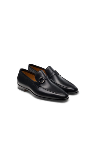 Magnanni Silvano 24385 Black Calf-Skin Leather Buckle Slip-On Loafers (MAGS1139)-AmbrogioShoes