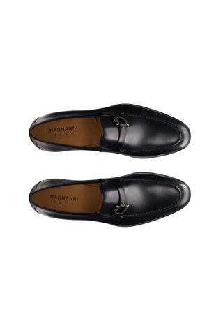 Magnanni Silvano 24385 Black Leather Buckle Slip-On Loafers (MAGS1139)-Dellamoda