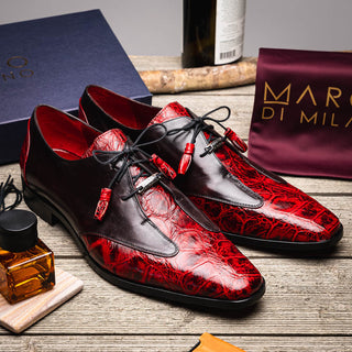 Marco Di Milano Anzio Exotic Alligator / Calfskin Leather Oxfords (MDM1037)-AmbrogioShoes