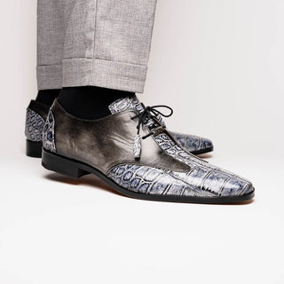 Marco Di Milano Anzio Exotic Alligator / Calfskin Leather Oxfords (MDM1037)-AmbrogioShoes