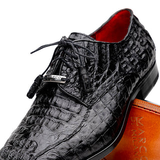 Marco Di Milano Apricena Men's Shoes Black Exotic Crocodile Derby Oxfords (MDM1012)-AmbrogioShoes