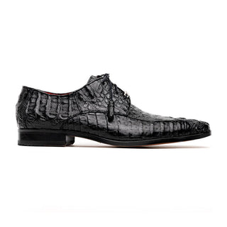 Marco Di Milano Apricena Men's Shoes Black Exotic Crocodile Derby Oxfords (MDM1012)-AmbrogioShoes