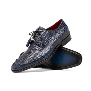 Marco Di Milano Apricena Men's Shoes Genuine Caiman Crocodile Dress Derby Oxfords (MDM1092)-AmbrogioShoes