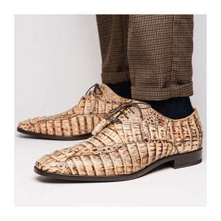 Marco Di Milano Apricena Men's Shoes Genuine Caiman Crocodile Dress Derby Oxfords (MDM1092)-AmbrogioShoes