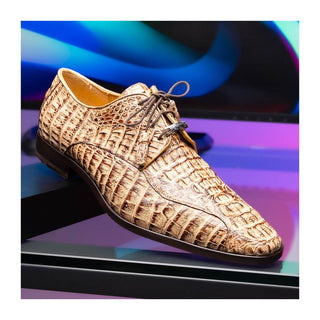 Marco Di Milano Apricena Men's Shoes Genuine Caiman Crocodile Dress Derby Oxfords (MDM1092)-AmbrogioShoes