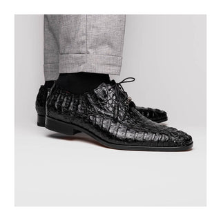 Marco Di Milano Apricena Men's Shoes Genuine Caiman Crocodile Dress Derby Oxfords (MDM1092)-AmbrogioShoes