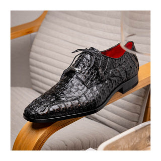 Marco Di Milano Apricena Men's Shoes Genuine Caiman Crocodile Dress Derby Oxfords (MDM1092)-AmbrogioShoes