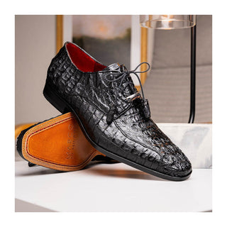 Marco Di Milano Apricena Men's Shoes Genuine Caiman Crocodile Dress Derby Oxfords (MDM1092)-AmbrogioShoes