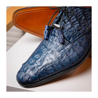 Marco Di Milano Apricena Men's Shoes Genuine Caiman Crocodile Dress Derby Oxfords (MDM1092)-AmbrogioShoes