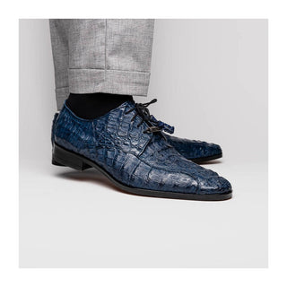 Marco Di Milano Apricena Men's Shoes Genuine Caiman Crocodile Dress Derby Oxfords (MDM1092)-AmbrogioShoes