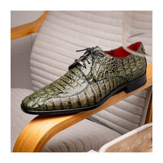 Marco Di Milano Apricena Men's Shoes Genuine Caiman Crocodile Dress Derby Oxfords (MDM1092)-AmbrogioShoes