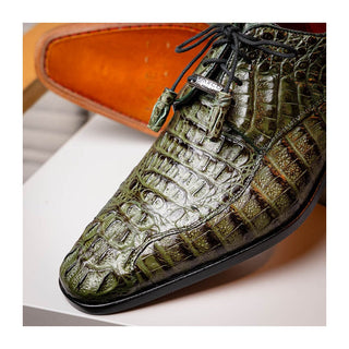 Marco Di Milano Apricena Men's Shoes Genuine Caiman Crocodile Dress Derby Oxfords (MDM1092)-AmbrogioShoes