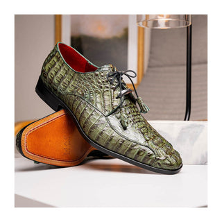 Marco Di Milano Apricena Men's Shoes Genuine Caiman Crocodile Dress Derby Oxfords (MDM1092)-AmbrogioShoes