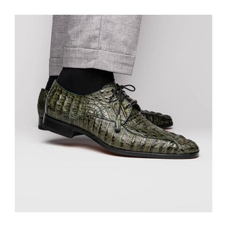 Marco Di Milano Apricena Men's Shoes Genuine Caiman Crocodile Dress Derby Oxfords (MDM1092)-AmbrogioShoes