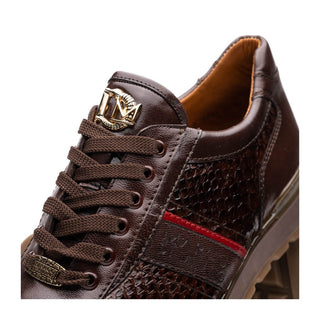 Marco Di Milano Brescia Men's Shoes Genuine Snake Skin / Calf-Skin Leather Sneakers (MDM1124)-AmbrogioShoes