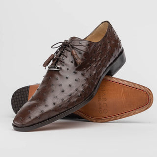 Marco Di Milano Criss Men's Shoes Exotic Ostrich Quill Dress Oxfords (MDM1073)-AmbrogioShoes