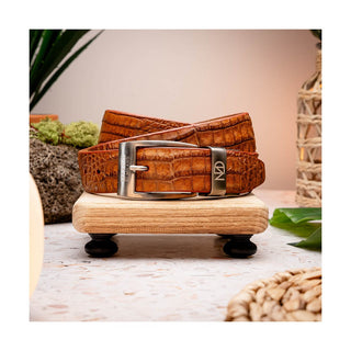 Marco Di Milano EST 100 Genuine Exotic Crocodile Men's Belts (MDMB1021)-AmbrogioShoes