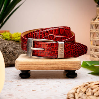 Marco Di Milano EST 100 Genuine Exotic Crocodile Men's Belts (MDMB1021)-AmbrogioShoes