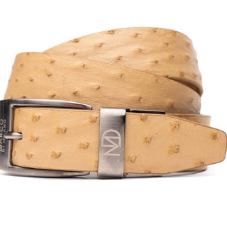 Marco Di Milano EST 102 Genuine Exotic Ostrich Men's Belts (MDMB1037)-AmbrogioShoes