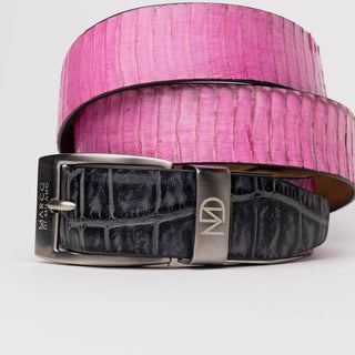 Marco Di Milano EST 301 Genuine Exotic Crocodile / Cobra Men's Belts (MDMB1013)-AmbrogioShoes