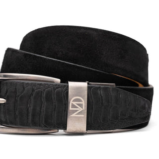 Marco Di Milano EST 302 Genuine Ostrich Leg / Suede Leather Men's Belts (MDMB1043)-AmbrogioShoes