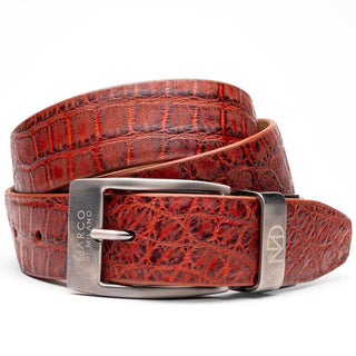 Marco Di Milano EST.105 Antique Genuine Exotic Alligator Men's Belts (MDMB1010)-AmbrogioShoes