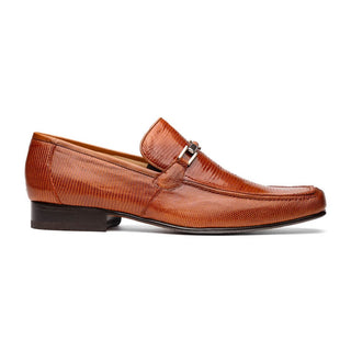 Marco Di Milano Fabro Men's Shoes Cognac Exotic Lizard Horsebit Loafers (MDM1081)-AmbrogioShoes