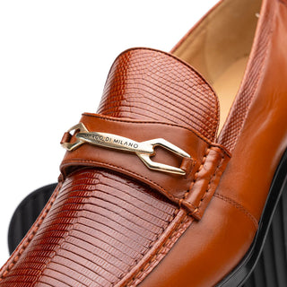 Marco Di Milano Hugo Men's Shoes Cognac Exotic Lizard / Calf-Skin Leather Horsebit Loafers (MDM1084)-AmbrogioShoes