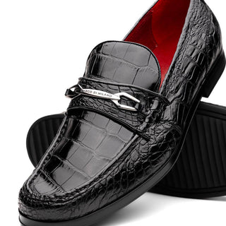 Marco Di Milano Hugo Men's Shoes Exotic Alligator Stylish Horsebit Loafers (MDM1041)-AmbrogioShoes