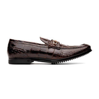 Marco Di Milano Hugo Men's Shoes Exotic Alligator Stylish Horsebit Loafers (MDM1041)-AmbrogioShoes