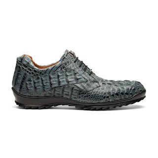 Marco Di Milano Kratos Men's Shoes Brown Exotic Caiman Crocodile Sport Sneakers (MDM1176)